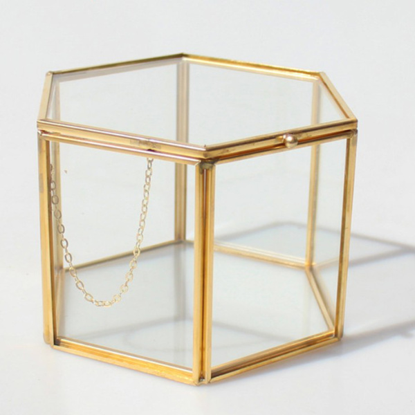 テラリウムボックス 六角形 ガラス プランター 透明 ３サイズ選べ｜stk-shop｜02