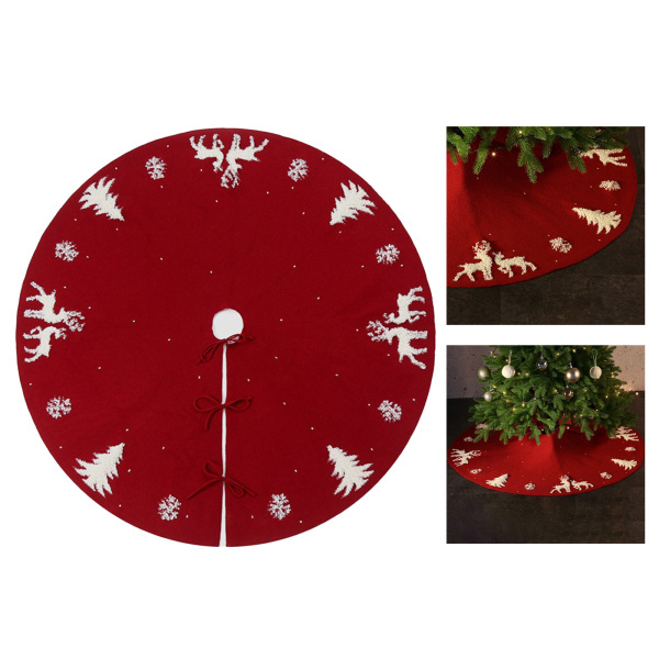 クリスマスツリースカートベースエルクニットスレッドクリスマスフロアマット飾りの装飾｜stk-shop｜02