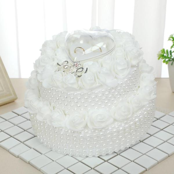 結婚指輪枕クッション婚約ロマンチックセレモニー20x16cm