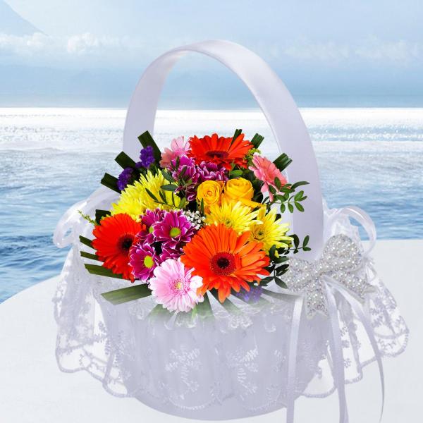 結婚式のバスケットの蝶結びフラワーバスケットの装飾パーティーの結婚式のイベントのためのエレガントなクリスタルの蝶結び