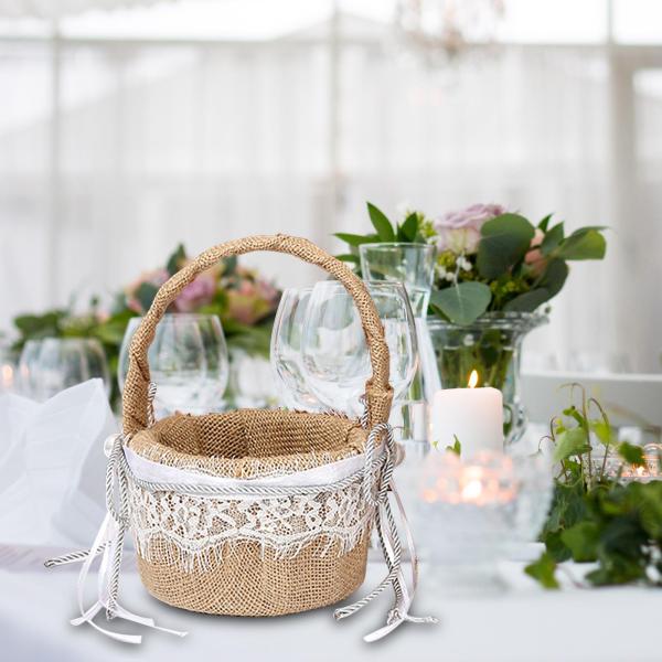 ヴィンテージ黄麻布の結婚式の花、写真の小道具、リネンリボンレトロ、素朴な刺繍の結婚式のアクセサリー、お祝いのパーティールームの装飾用 , バ