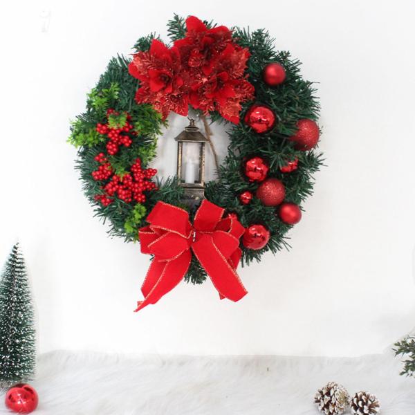 休日の屋外の装飾のための人工クリスマスリース冬の花輪ガーランド｜stk-shop｜02