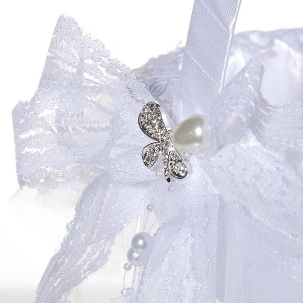 結婚式のバスケット フルーツ キャンディー コンテナー イベント花嫁介添人レース付き