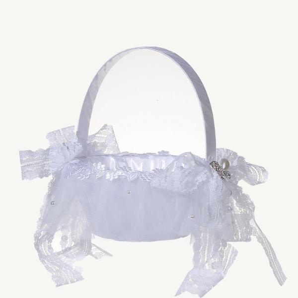 結婚式のバスケット フルーツ キャンディー コンテナー イベント花嫁介添人レース付き