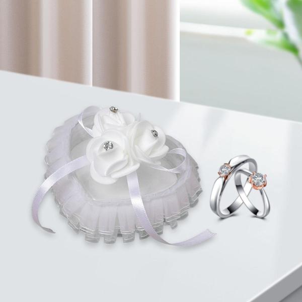 ブライダル リング ホルダー クッション ジュエリー ケース 結婚 婚約 パーティー 用品 スタイル D