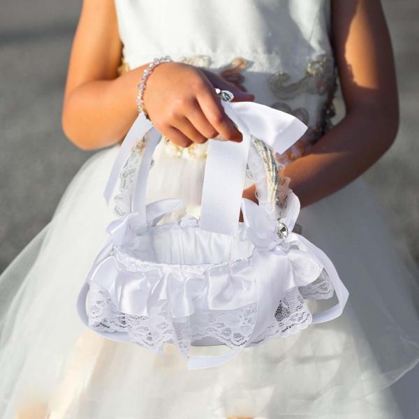 教会の結婚式のパーティーの記念日の装飾のためのハンドルが付いている結婚式のバスケット スタイルA