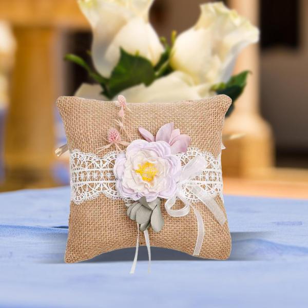 結婚指輪 クッションリング ベアラー枕 パーティー用 お祝い用品 ウェディング ライトバイオレット