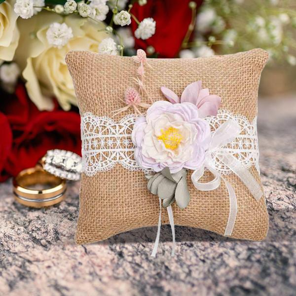 結婚指輪 クッションリング ベアラー枕 パーティー用 お祝い用品 ウェディング ライトバイオレット