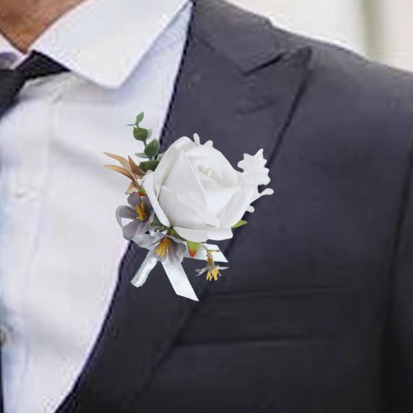 結婚式着用フラワーローズフラワーセレモニーフォーマルイベントテーマパーティーコサージュホワイト