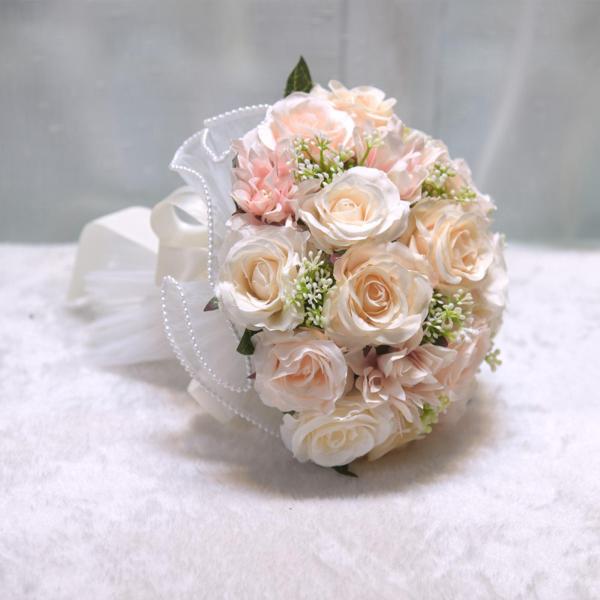 造花手作りウェディングブーケ結婚式の写真小道具セレモニーシャンパン