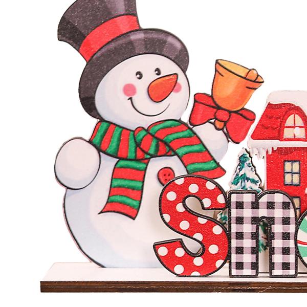 クリスマス木製デスクトップオーナメントDIYパーティー装飾ホリデー装飾スタイルB