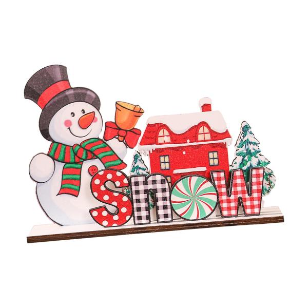 クリスマス木製デスクトップオーナメントDIYパーティー装飾ホリデー装飾スタイルB