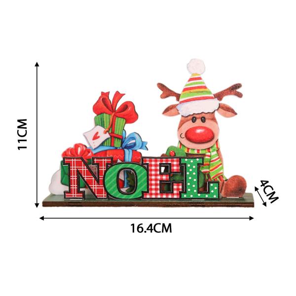 クリスマス木製デスクトップオーナメントDIYパーティー装飾ホリデー装飾スタイルC
