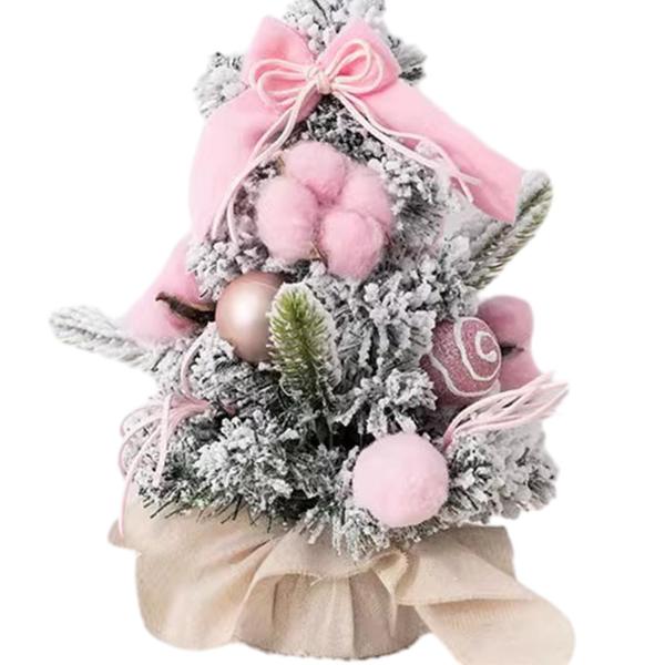 人工クリスマスツリーオーナメントクリスマスギフトセンターピースパーティーホリデーピンク30cm