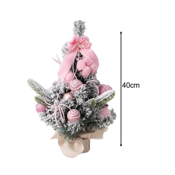 人工クリスマスツリーオーナメントクリスマスギフトセンターピースパーティーホリデーピンク40cm