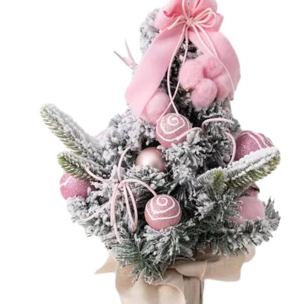 人工クリスマスツリーオーナメントクリスマスギフトセンターピースパーティーホリデーピンク40cm