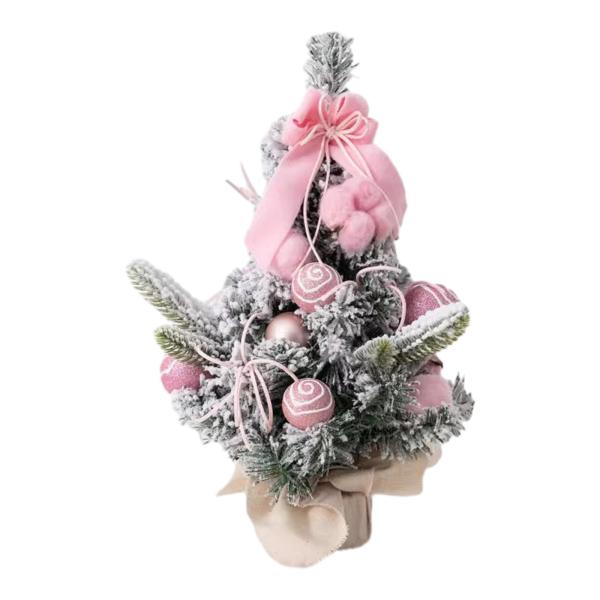 人工クリスマスツリーオーナメントクリスマスギフトセンターピースパーティーホリデーピンク40cm