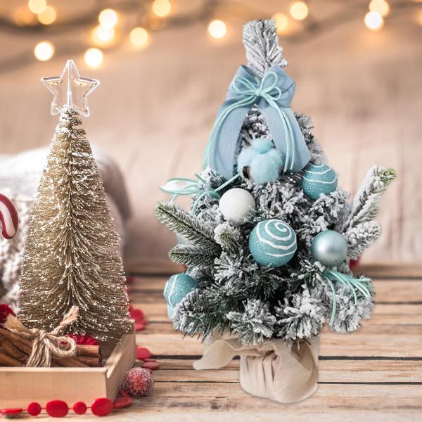 人工クリスマスツリーオーナメントクリスマスギフトセンターピースパーティーホリデーブルー40cm
