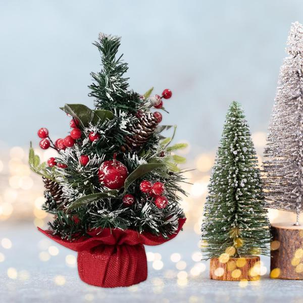 人工クリスマスツリーオーナメントクリスマスギフトセンターピースパーティーホリデー赤と緑 30 センチメートル