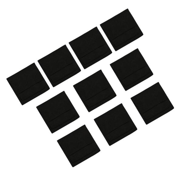 10 個のマイクロファイバージュエリーポーチジュエリーギフトバッグクリスマスウェディング用ブラック 8cmx8cm