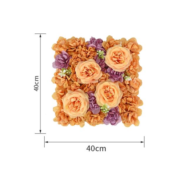 造花パネル写真背景 DIY バレンタインデーの装飾ホームパーティーイベントステージ装飾 , ディープパープルオレンジ