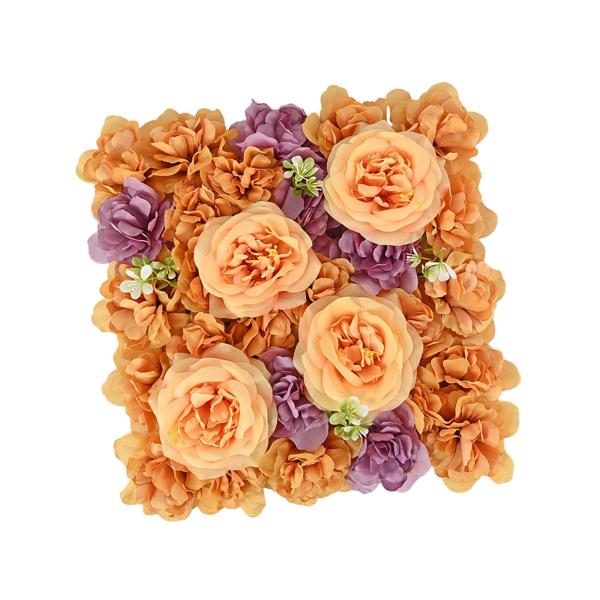 造花パネル写真背景 DIY バレンタインデーの装飾ホームパーティーイベントステージ装飾 , ディープパープルオレンジ