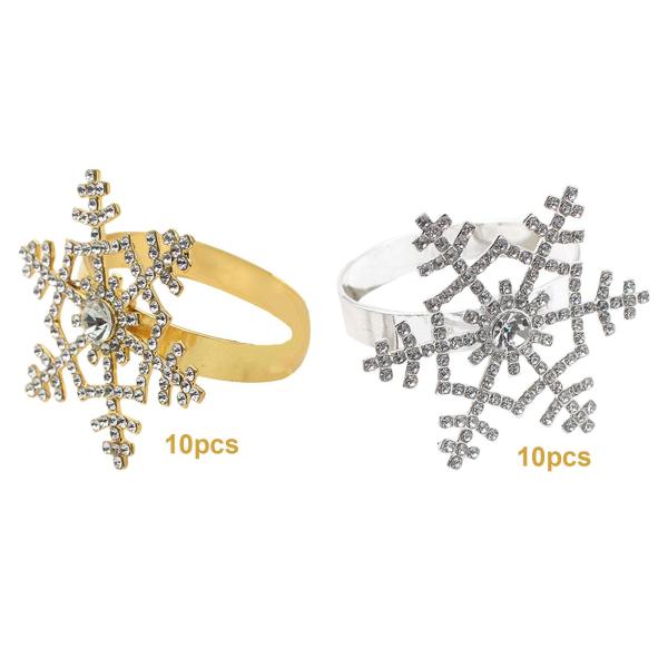 10 個のナプキンリングクリスマスウェディングケータリングレセプションナプキンバックルホルダーゴールド