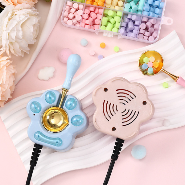 うるし印鑑 シーリングワックス用 スプーン ワックス炉 シーリングスタンプ用品 電気炉 シーリングスタンプ 封蝋 封筒用 結婚式招待状用 ブルー