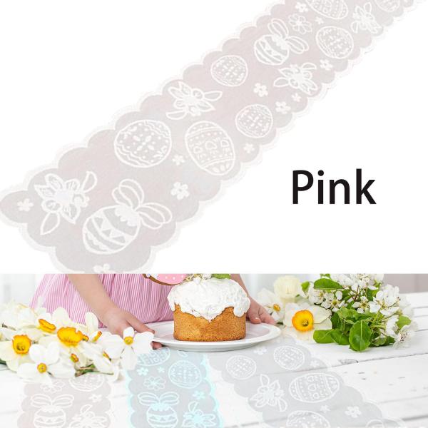 イースターテーブルランナー ドレッサースカーフ パーティー用品 屋内 屋外 キッチン ピンク