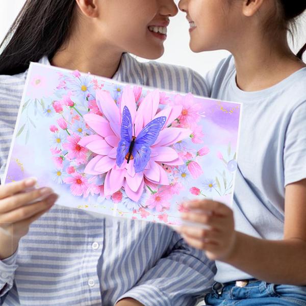 母の日カード バレンタインデーカード 結婚式 卒業式 3D グリーティングカード 誕生日カード 女性 女の子 レディース 封筒付き