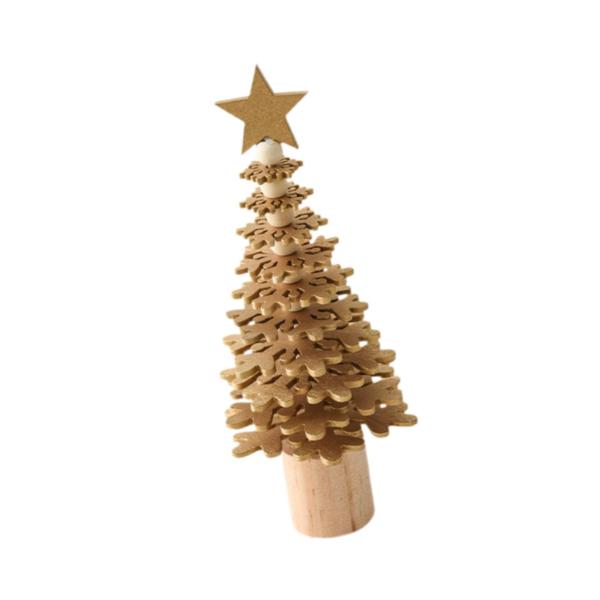 卓上クリスマスツリーギフト 冬用ツリーオーナメント ホリデー オフィス ウェディング ゴールド