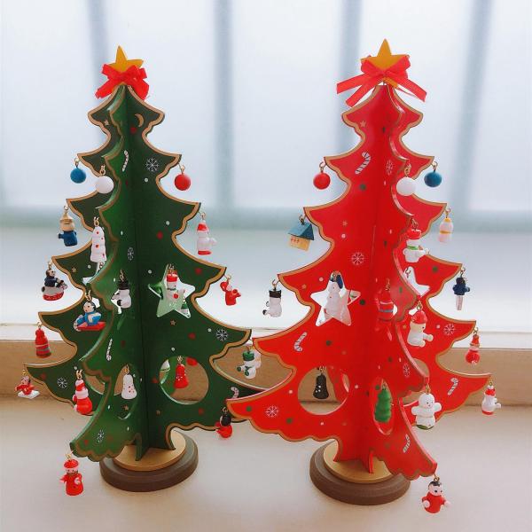 クリスマスツリー デスクデコレーション クリスマスツリーオーナメント 新年パーティー ホリデー グリーン