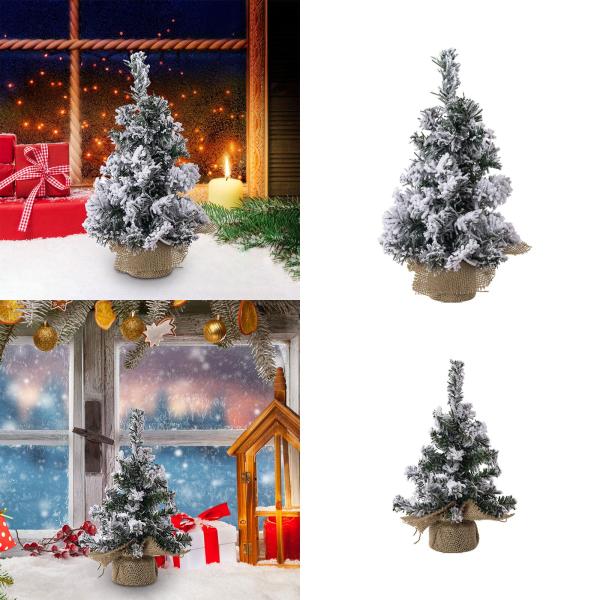 雪が積もったクリスマスツリー 卓上クリスマスツリー フェスティバル 棚 家庭用 30 cm