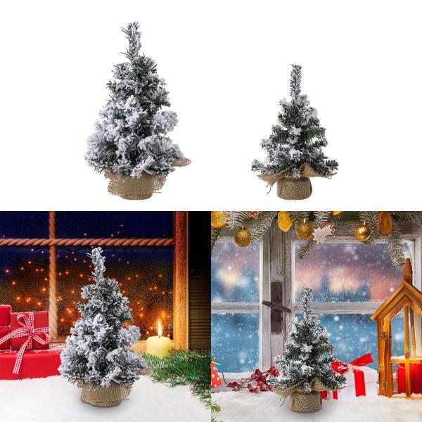 雪が積もったクリスマスツリー 卓上クリスマスツリー フェスティバル 棚 家庭用 30 cm