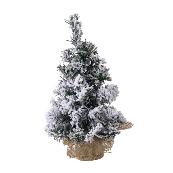 雪が積もったクリスマスツリー 卓上クリスマスツリー フェスティバル 棚 家庭用 30 cm