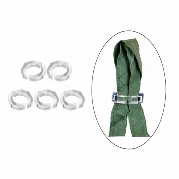 ナプキンホルダーリング5個セット おしゃれ クリア 家族の集まり 結婚披露宴 幾何学模様