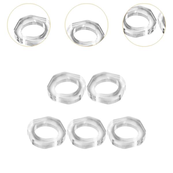 ナプキンホルダーリング5個セット おしゃれ クリア 家族の集まり 結婚披露宴 幾何学模様