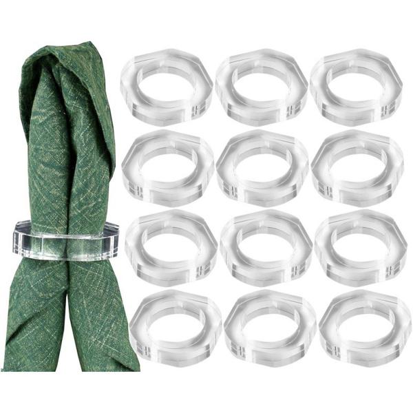 ナプキンホルダーリング5個セット おしゃれ クリア 家族の集まり 結婚披露宴 幾何学模様