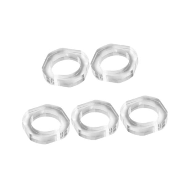 ナプキンホルダーリング5個セット おしゃれ クリア 家族の集まり 結婚披露宴 幾何学模様