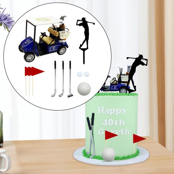  誕生日ケーキトッパー 男性用 お祝い ??父の日 記念日 ブルーカート