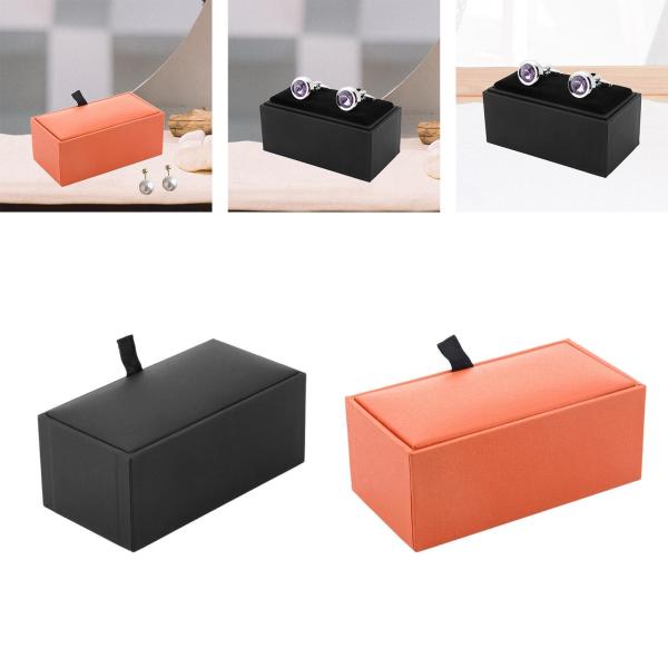 カフスボタンボックスケース ポータブル ダークホルダー カフスボタンギフトボックス 男性用 ビジネスマン用 ブラック