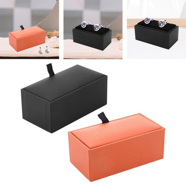 カフスボタンボックスケース ポータブル ダークホルダー カフスボタンギフトボックス 男性用 ビジネスマン用 ブラック