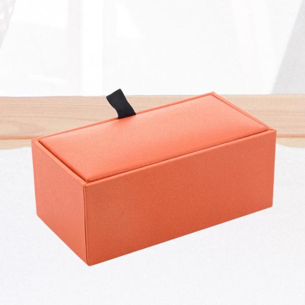 カフスボタンボックスケース ポータブル ダークホルダー カフスボタンギフトボックス 男性用 ビジネスマン オレンジ