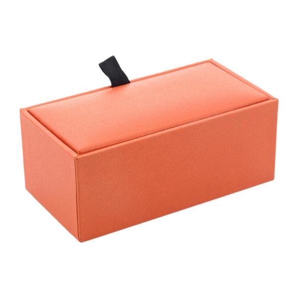 カフスボタンボックスケース ポータブル ダークホルダー カフスボタンギフトボックス 男性用 ビジネスマン オレンジ