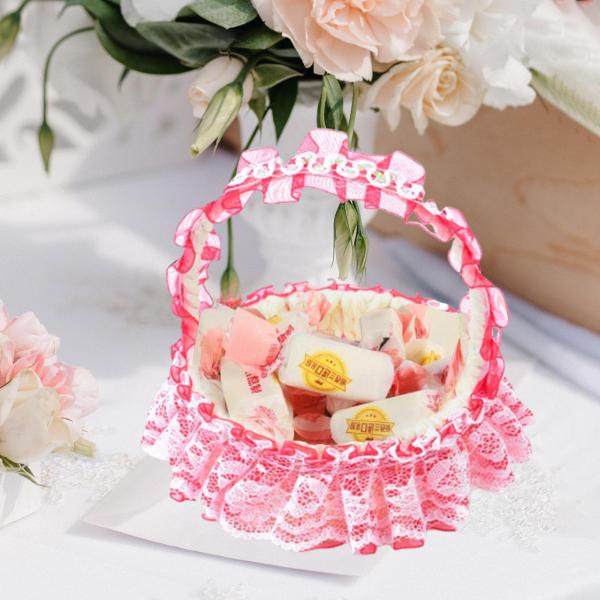 ウェディングフラワーバスケット エレガントなフラワーガールバスケット 結婚式 イベント セレモニー用 レッド