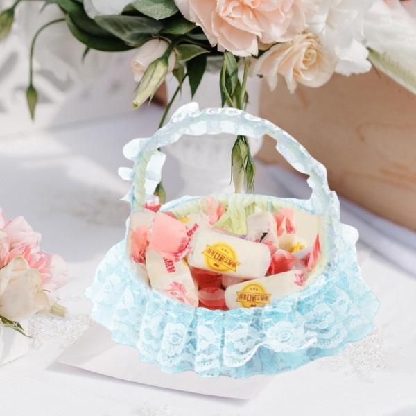 ウェディングフラワーバスケット エレガントなフラワーガールバスケット 結婚式 イベント セレモニー用 ブルー