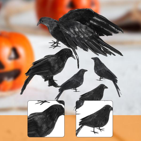 5 個入り ハロウィンカラスの飾り ハロウィン装飾オーナメント 人工