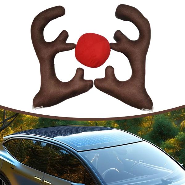 車用トナカイの角の鼻キット、クリスマスデコレーション、ユニバーサル、オーナメント、自動車アクセサリー、SUV、窓、バン、トラック、用クリスマスデコレー