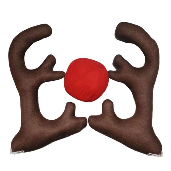 車用トナカイの角の鼻キット、クリスマスデコレーション、ユニバーサル、オーナメント、自動車アクセサリー、SUV、窓、バン、トラック、用クリスマスデコレー