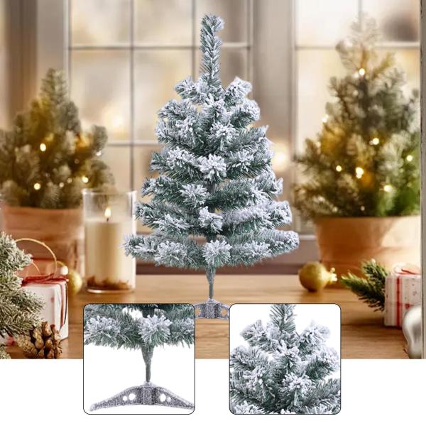 雪が積もったクリスマスツリー 人工クリスマスツリー オフィス 店舗 レストラン用 45cm